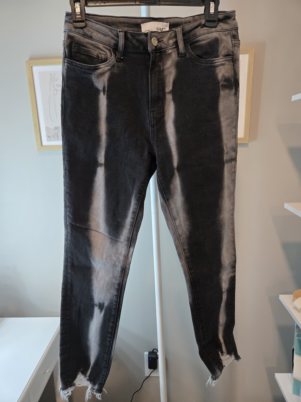 VERVET BY FLYING MONKEY Black Tie-Dye Skinny Jeans